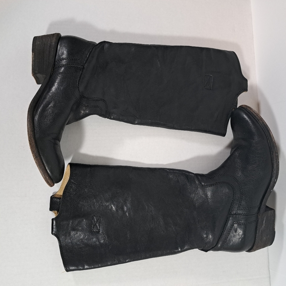 Frye 77207 Carson Tab Tall Western Boots Black SZ 6B - Picture 7 of 15